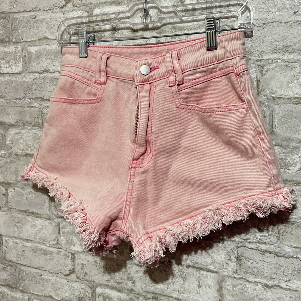 Hot Pink Denim Shorts